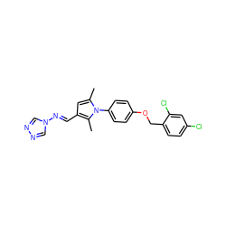 Cc1cc(/C=N/n2cnnc2)c(C)n1-c1ccc(OCc2ccc(Cl)cc2Cl)cc1 ZINC000001145717