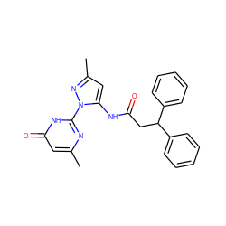 Cc1cc(=O)[nH]c(-n2nc(C)cc2NC(=O)CC(c2ccccc2)c2ccccc2)n1 ZINC000007419144