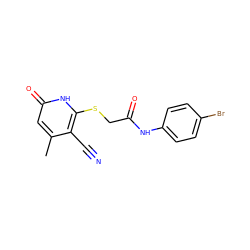 Cc1cc(=O)[nH]c(SCC(=O)Nc2ccc(Br)cc2)c1C#N ZINC000008579864