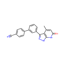 Cc1cc(=O)[nH]c2[nH]nc(-c3cccc(-c4ccc(C#N)cc4)c3)c12 ZINC000063539480