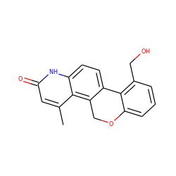 Cc1cc(=O)[nH]c2ccc3c(c12)COc1cccc(CO)c1-3 ZINC000029043411