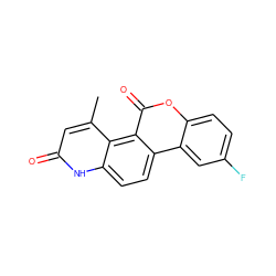 Cc1cc(=O)[nH]c2ccc3c4cc(F)ccc4oc(=O)c3c12 ZINC000029043634