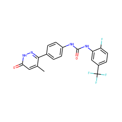Cc1cc(=O)[nH]nc1-c1ccc(NC(=O)Nc2cc(C(F)(F)F)ccc2F)cc1 ZINC000063539929