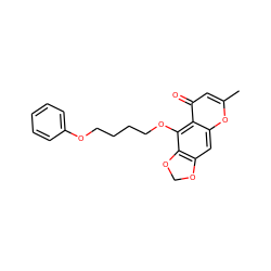 Cc1cc(=O)c2c(OCCCCOc3ccccc3)c3c(cc2o1)OCO3 ZINC000043073946