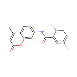 Cc1cc(=O)oc2cc(NC(=O)c3cc(F)ccc3F)ccc12 ZINC000002763620