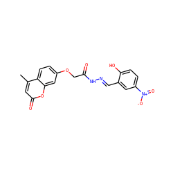 Cc1cc(=O)oc2cc(OCC(=O)N/N=C/c3cc([N+](=O)[O-])ccc3O)ccc12 ZINC000036092141