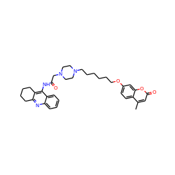 Cc1cc(=O)oc2cc(OCCCCCCN3CCN(CC(=O)Nc4c5c(nc6ccccc46)CCCC5)CC3)ccc12 ZINC000096271838