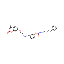 Cc1cc(=O)oc2cc(OCCCN(C)Cc3cccc(OC(=O)NCCCCCc4ccccc4)c3)ccc12 ZINC000653837926