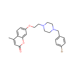 Cc1cc(=O)oc2cc(OCCN3CCN(Cc4ccc(Br)cc4)CC3)ccc12 ZINC001644991855