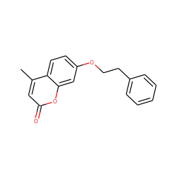 Cc1cc(=O)oc2cc(OCCc3ccccc3)ccc12 ZINC000000407802