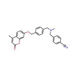 Cc1cc(=O)oc2cc(OCc3ccc(CN(C)Cc4ccc(C#N)cc4)cc3)ccc12 ZINC000473131288