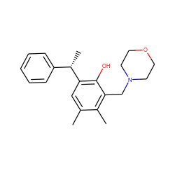 Cc1cc([C@@H](C)c2ccccc2)c(O)c(CN2CCOCC2)c1C ZINC000019857272