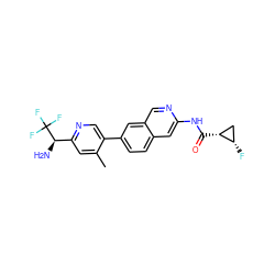 Cc1cc([C@@H](N)C(F)(F)F)ncc1-c1ccc2cc(NC(=O)[C@@H]3C[C@@H]3F)ncc2c1 ZINC000144359952