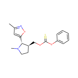 Cc1cc([C@@H]2[C@@H](COC(=S)Oc3ccccc3)CCN2C)on1 ZINC000026474074