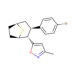 Cc1cc([C@@H]2[C@H]3CC[C@@H](C[C@H]2c2ccc(Br)cc2)S3)on1 ZINC000066101158