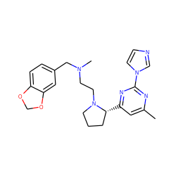 Cc1cc([C@@H]2CCCN2CCN(C)Cc2ccc3c(c2)OCO3)nc(-n2ccnc2)n1 ZINC000034630488