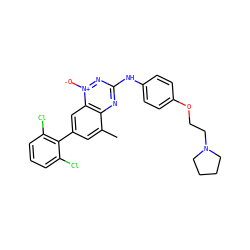 Cc1cc(-c2c(Cl)cccc2Cl)cc2c1nc(Nc1ccc(OCCN3CCCC3)cc1)n[n+]2[O-] ZINC000096167826