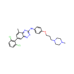 Cc1cc(-c2c(Cl)cccc2Cl)cc2nnc(Nc3ccc(OCCCN4CCN(C)CC4)cc3)nc12 ZINC000096167720