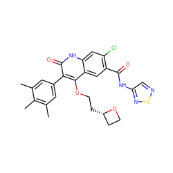 Cc1cc(-c2c(OCC[C@H]3CCO3)c3cc(C(=O)Nc4cnsn4)c(Cl)cc3[nH]c2=O)cc(C)c1C ZINC000001494309