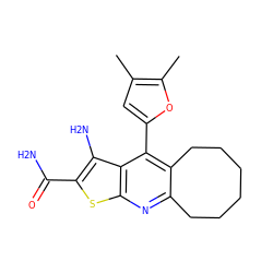 Cc1cc(-c2c3c(nc4sc(C(N)=O)c(N)c24)CCCCCC3)oc1C ZINC000084466262