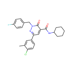 Cc1cc(-c2cc(C(=O)NC3CCCCC3)c(=O)n(Cc3ccc(F)cc3)n2)ccc1Cl ZINC001772623759