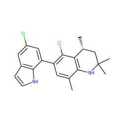 Cc1cc(-c2cc(Cl)cc3cc[nH]c23)c(Cl)c2c1NC(C)(C)C[C@H]2C ZINC000029043413