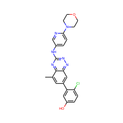 Cc1cc(-c2cc(O)ccc2Cl)cc2nnc(Nc3ccc(N4CCOCC4)nc3)nc12 ZINC000096167790