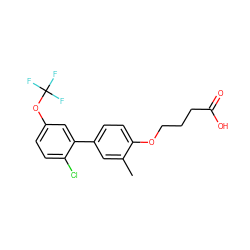 Cc1cc(-c2cc(OC(F)(F)F)ccc2Cl)ccc1OCCCC(=O)O ZINC001772609864