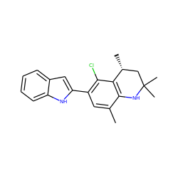 Cc1cc(-c2cc3ccccc3[nH]2)c(Cl)c2c1NC(C)(C)C[C@H]2C ZINC000029043573