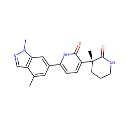 Cc1cc(-c2ccc([C@@]3(C)CCCNC3=O)c(=O)[nH]2)cc2c1cnn2C ZINC001772582168