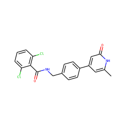 Cc1cc(-c2ccc(CNC(=O)c3c(Cl)cccc3Cl)cc2)cc(=O)[nH]1 ZINC000147210435