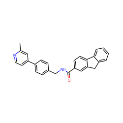 Cc1cc(-c2ccc(CNC(=O)c3ccc4c(c3)Cc3ccccc3-4)cc2)ccn1 ZINC001772608319