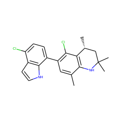 Cc1cc(-c2ccc(Cl)c3cc[nH]c23)c(Cl)c2c1NC(C)(C)C[C@H]2C ZINC000029043420