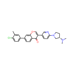 Cc1cc(-c2ccc3c(=O)c(-c4ccc(N5CC[C@H](N(C)C)C5)nc4)coc3c2)ccc1Cl ZINC000036351606