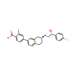 Cc1cc(-c2ccc3c(c2)C[C@@H](NC[C@H](O)c2ccc(Cl)cc2)CC3)ccc1C(=O)O ZINC000040847931