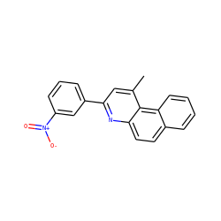 Cc1cc(-c2cccc([N+](=O)[O-])c2)nc2ccc3ccccc3c12 ZINC000002469411