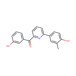 Cc1cc(-c2cccc(C(=O)c3cccc(O)c3)n2)ccc1O ZINC000082148953