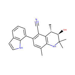 Cc1cc(-c2cccc3cc[nH]c23)c(C#N)c2c1NC(C)(C)[C@H](O)[C@H]2C ZINC000066078498