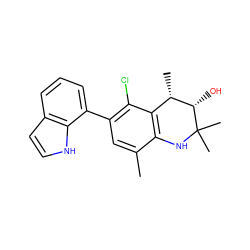 Cc1cc(-c2cccc3cc[nH]c23)c(Cl)c2c1NC(C)(C)[C@@H](O)[C@H]2C ZINC000035966238