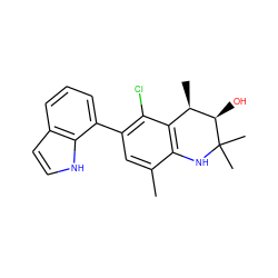 Cc1cc(-c2cccc3cc[nH]c23)c(Cl)c2c1NC(C)(C)[C@H](O)[C@@H]2C ZINC000035966233