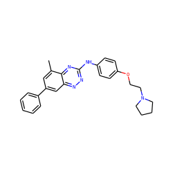 Cc1cc(-c2ccccc2)cc2nnc(Nc3ccc(OCCN4CCCC4)cc3)nc12 ZINC000028702703