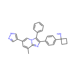 Cc1cc(-c2cn[nH]c2)cn2c(-c3ccccc3)c(-c3ccc(C4(N)CCC4)cc3)nc12 ZINC000113660857