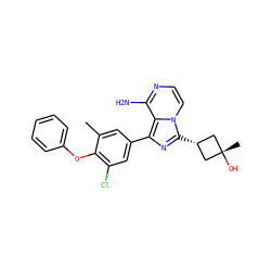 Cc1cc(-c2nc([C@H]3C[C@@](C)(O)C3)n3ccnc(N)c23)cc(Cl)c1Oc1ccccc1 ZINC000261189018