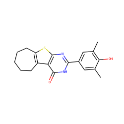 Cc1cc(-c2nc3sc4c(c3c(=O)[nH]2)CCCCC4)cc(C)c1O ZINC000436733226
