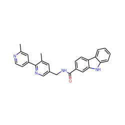 Cc1cc(-c2ncc(CNC(=O)c3ccc4c(c3)[nH]c3ccccc34)cc2C)ccn1 ZINC001772608708