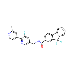 Cc1cc(-c2ncc(CNC(=O)c3ccc4c(c3)C(F)(F)c3ccccc3-4)cc2F)ccn1 ZINC001772617696