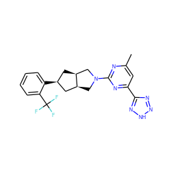 Cc1cc(-c2nn[nH]n2)nc(N2C[C@H]3C[C@@H](c4ccccc4C(F)(F)F)C[C@H]3C2)n1 ZINC000473124831