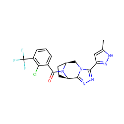 Cc1cc(-c2nnc3n2C[C@@H]2CC[C@H]3N2C(=O)c2cccc(C(F)(F)F)c2Cl)n[nH]1 ZINC000226089842