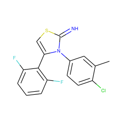 Cc1cc(-n2c(-c3c(F)cccc3F)csc2=N)ccc1Cl ZINC000013443390