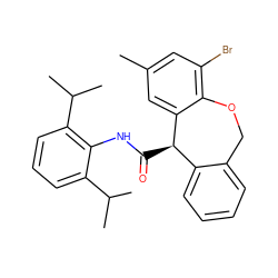 Cc1cc(Br)c2c(c1)[C@H](C(=O)Nc1c(C(C)C)cccc1C(C)C)c1ccccc1CO2 ZINC000013735284